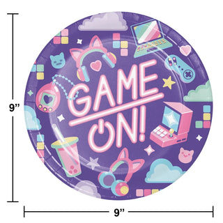 Girl Gamer Birthday Large Plates