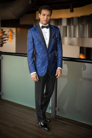 Cobalt Blue Paisley Aries Trim Tuxedo