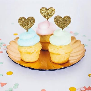 Minds Eye - Golden Heart Cupcake Topper