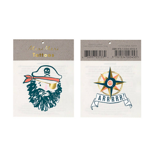 Pirate Tattoo/ Temporary Tattoo/ 2 Pack