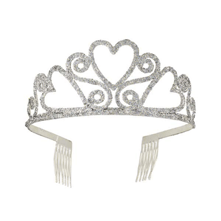 Silver Glitter Princess Tiara Crown