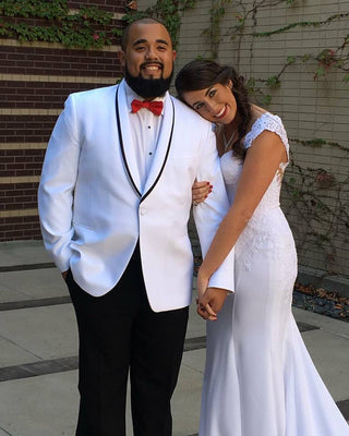Ike Behar Waverly White with Black Trim Tuxedo