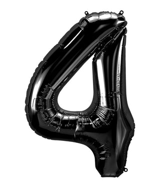 Black # 4 Shape Balloon