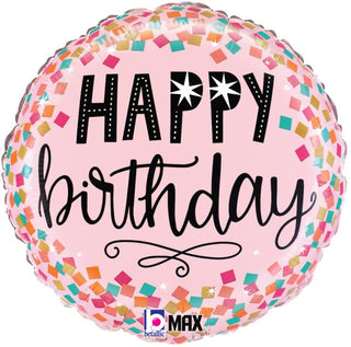 Pink Confetti Birthday Balloon