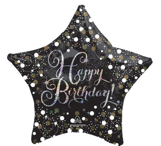 Sparkling Jumbo Happy Birthday Star Shape