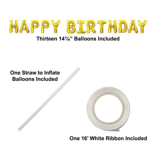 Happy Birthday Balloon Banner Gold