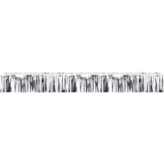 Metallic Silver Fringe Banner