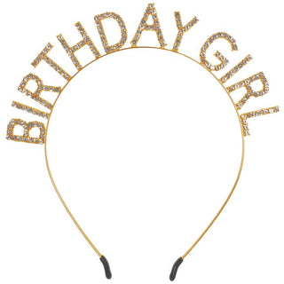 Birthday Girl Rhinestone Headband & Glitter Sash Set