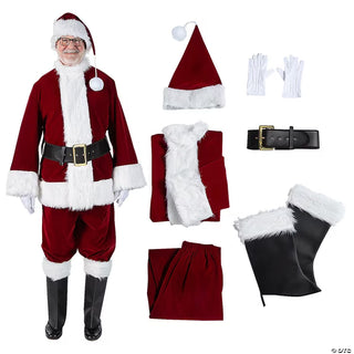 Professional Burgundy Velvet Santa Costume