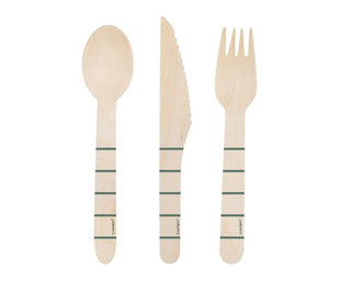 Green Wooden Cutlery Set