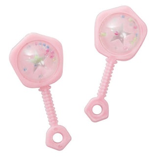 Pink Baby Rattle Favors 2.5"  6ct