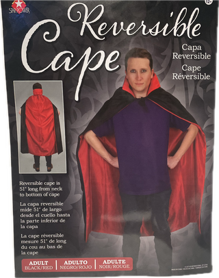 Reversible Red and Black Adult Vampire Cape