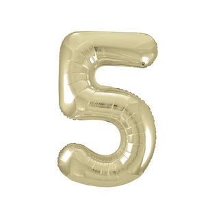 Gold Number Five Shape Balloon