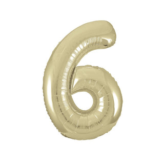 Gold Number Six Shape Balloon