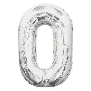 Number Zero Silver Shape Balloon