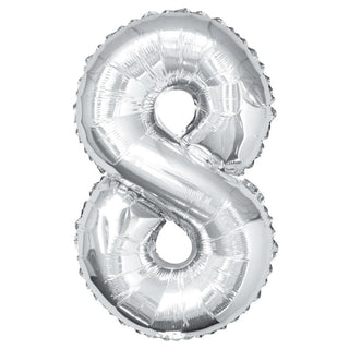 Silver Number 8 Shape Balloon