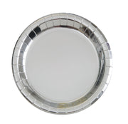 Metallic Silver Party Plates- 8 Count/ 9 inch Dinner Plate