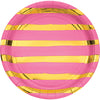 Pink and Gold Foil Striped Luncheon Plates/8 Count/9"