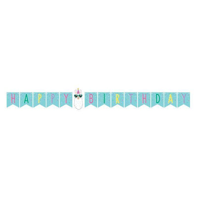 Llama Party Birthday Banner
