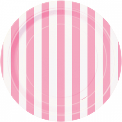 Lovely Pink and White Striped Plate/ 7