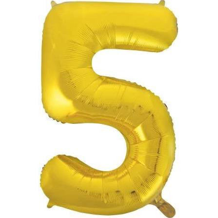 34" Gold Number Balloon - 5