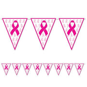 Breast Cancer Awareness Pennant Banner - 12 Feet long