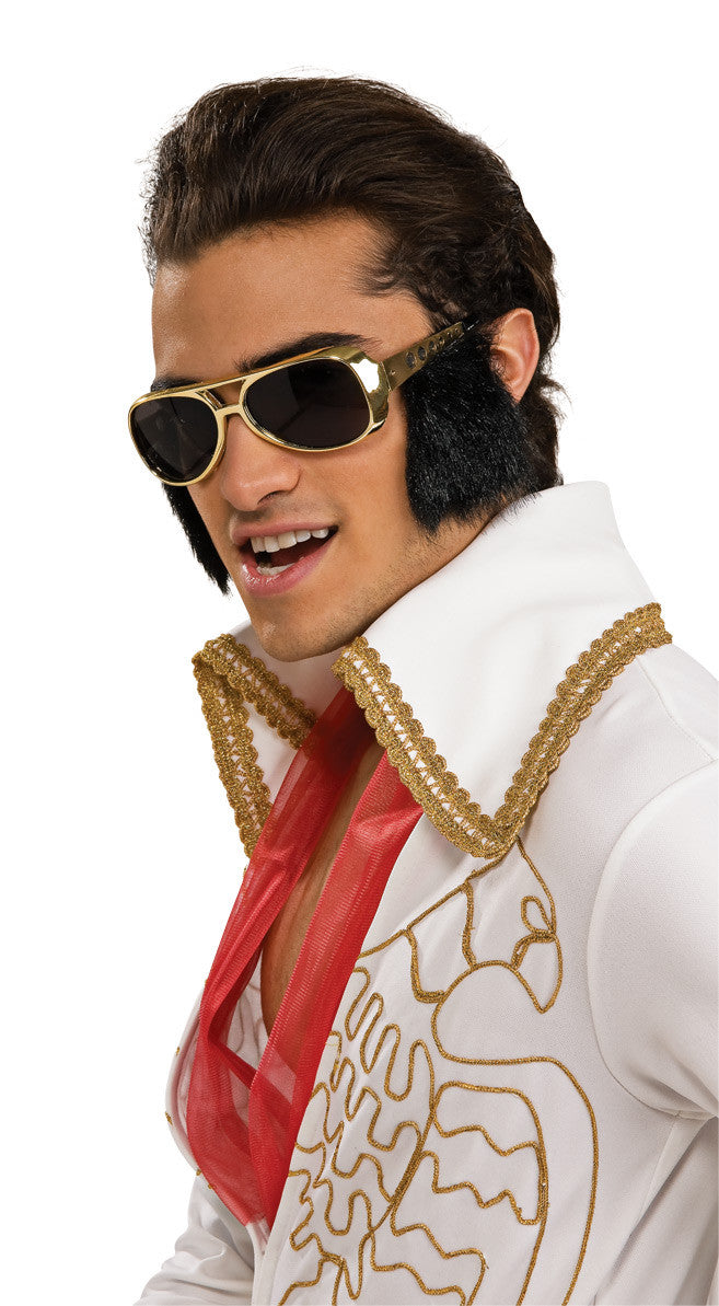 Gold Elvis Character Accessory Glasses