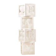 White Baby Shower Block Decoration