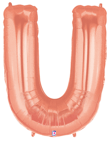 Rose Gold Letter balloon  "U"  40 inches.