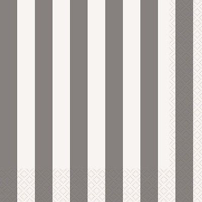 Metallic Striped Napkins - Silver
