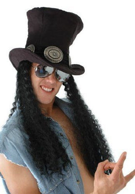 Slash Guitar Rock Star Deluxe Wig & Hat
